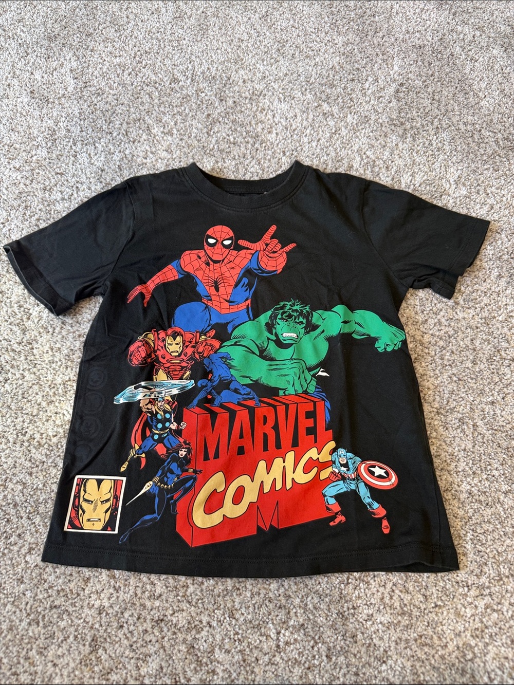 H&M Black Marvel Comics Superhero Graphic Tee - 5T/6